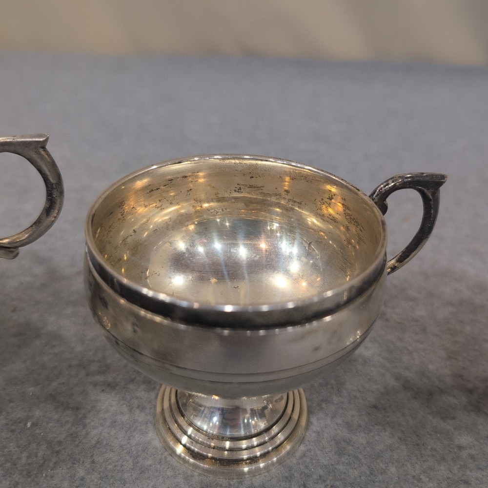 Vintage Silver Tone Pedestal Cups Set of 3 Made in India Ornate Scroll Handle - Picture 3 of 7